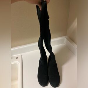 over the knee suede boots